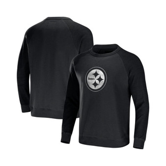 Men's NFL x Darius Rucker Collection by Black Pittsburgh Steelers Raglan Fleece Pullover Sweatshirt