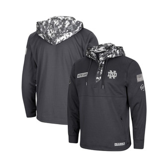 Men's Charcoal Notre Dame Fighting Irish OHT Military-Inspired Appreciation Digital Camo Quarter-Zip Hoodie
