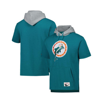 Men's Aqua Miami Dolphins Postgame Short Sleeve Hoodie