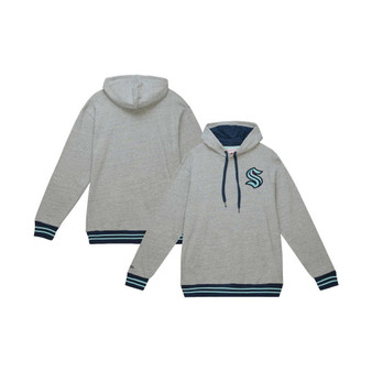Men's Heather Gray Seattle Kraken Classic French Terry Pullover Hoodie