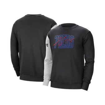 Men's Black, Heather Gray Philadelphia 76ers Courtside Versus Force & Flight Pullover Sweatshirt