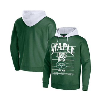 Men's NFL X Staple Green New York Jets Oversized Gridiron Vintage-Like Wash Pullover Hoodie