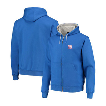Men's Royal New York Giants Craftsman Thermal-Lined Full-Zip Hoodie