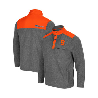 Men's Heathered Charcoal, Orange Syracuse Orange Huff Snap Pullover