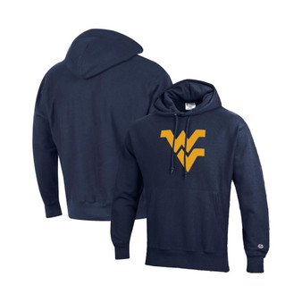 Men's Navy West Virginia Mountaineers Vault Logo Reverse Weave Pullover Hoodie