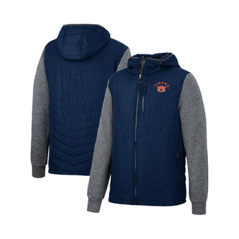Men's Navy, Charcoal Auburn Tigers Course Herringbone Full-Zip Hoodie