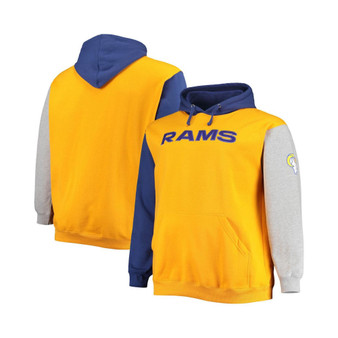 Men's Royal, Gold Los Angeles Rams Big and Tall Pullover Hoodie