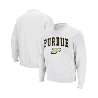 Men's White Purdue Boilermakers Arch & Logo Crew Neck Sweatshirt