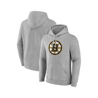 Men's Branded Heather Gray Boston Bruins Primary Logo Pullover Hoodie