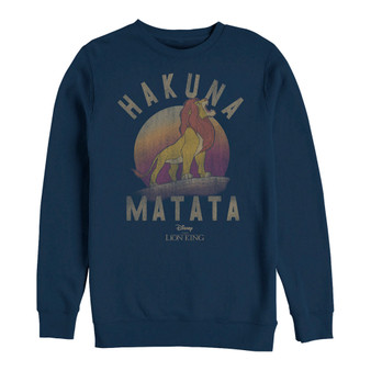 Disney Men's Lion King Simba Hakuna Matata, Crewneck Fleece