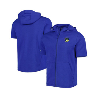 Men's Royal Milwaukee Brewers Recruit Full-Zip Short Sleeve Hoodie