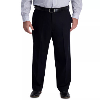 Men's Big & Tall Iron Free Premium Khaki Classic-Fit Flat Front Pant