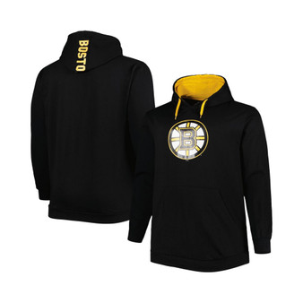 Men's Black Boston Bruins Logo Big and Tall Fleece Pullover Hoodie