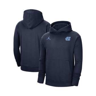 Men's Brand Navy North Carolina Tar Heels Team Logo Travel Pullover Hoodie