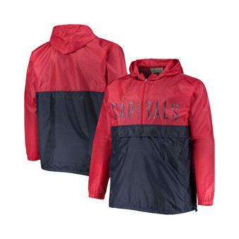 Men's Red Washington Capitals Big and Tall Anorak Half-Zip Pullover Hoodie