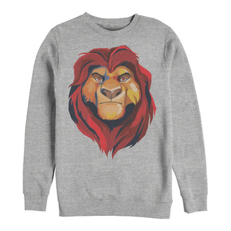 Disney Men's Lion King Mufasa Geometrics, Crewneck Fleece