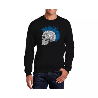 Men's Word Art Punk Mohawk Crewneck Sweatshirt