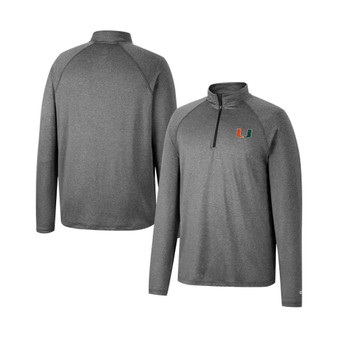 Men's Heathered Gray Miami Hurricanes Earth First Raglan Quarter-Zip Windshirt