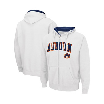 Men's White Auburn Tigers Arch and Logo 3.0 Full-Zip Hoodie