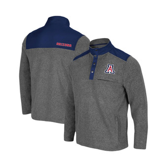 Men's Heathered Charcoal, Navy Arizona Wildcats Huff Snap Pullover
