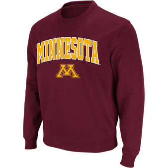 Men's Maroon Minnesota Golden Gophers Arch Logo Crew Neck Sweatshirt
