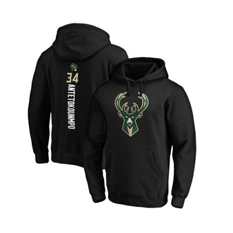 Men's Branded Giannis Antetokounmpo Black Milwaukee Bucks Playmaker Name and Number Pullover Hoodie