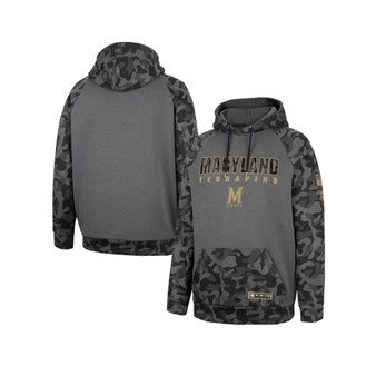 Men's Charcoal Maryland Terrapins OHT Military-Inspired Appreciation Camo Stack Raglan Pullover Hoodie