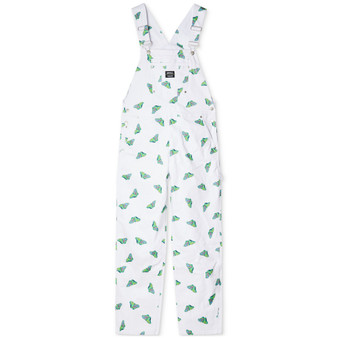 Men's Straight-Fit Butterfly Print Denim Overalls