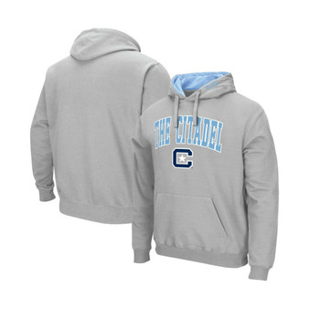 Men's Gray Citadel Bulldogs Arch & Logo Pullover Hoodie