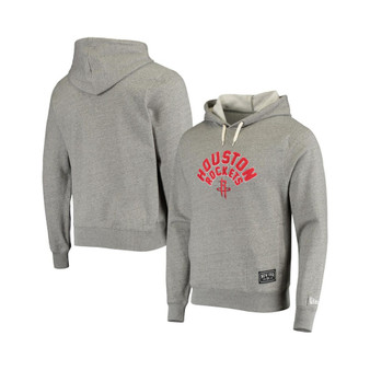 Men's Heathered Gray Houston Rockets French Terry Chenille Fleece Pullover Hoodie