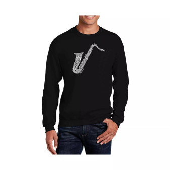 Men's Word Art Sax Crewneck Sweatshirt