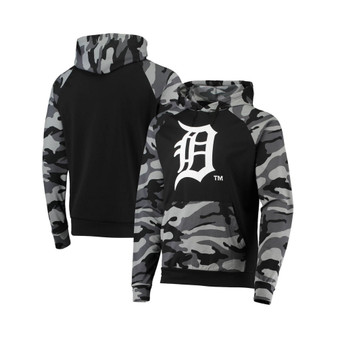 Men's Black Detroit Tigers Camo Raglan Pullover Hoodie
