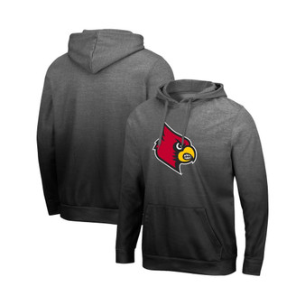 Men's Heathered Gray Louisville Cardinals Gradient Pullover Hoodie