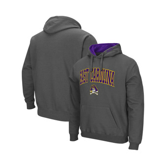 Men's Charcoal ECU Pirates Arch and Logo Pullover Hoodie