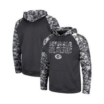 Men's Charcoal Georgia Bulldogs Big and Tall OHT Military-Inspired Appreciation Digi Camo Raglan Pullover Hoodie