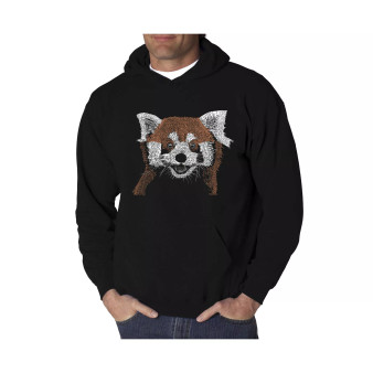 Men's Red Panda Word Art Hooded Sweatshirt