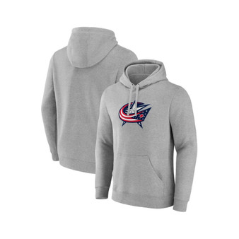 Men's Branded Heather Gray Columbus Blue Jackets Primary Logo Pullover Hoodie