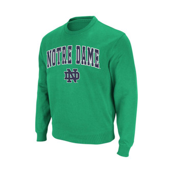Men's Kelly Green Notre Dame Fighting Irish Arch and Logo Crew Neck Sweatshirt