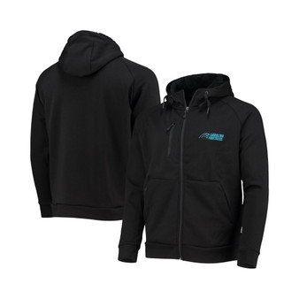 Men's Black Carolina Panthers Shag Tri-Blend Full-Zip Raglan Hoodie
