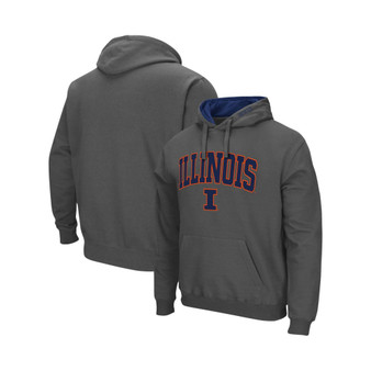 Men's Charcoal Illinois Fighting Illini Arch and Logo 3.0 Pullover Hoodie