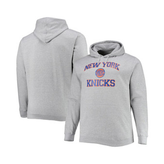 Men's Heathered Gray New York Knicks Big and Tall Heart and Soul Pullover Hoodie