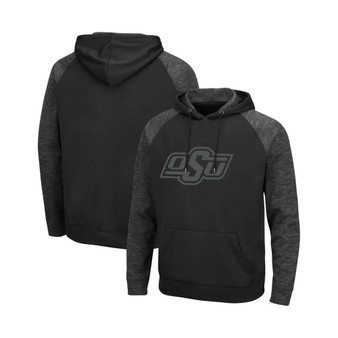 Men's Black Oklahoma State Cowboys Blackout 3.0 Tonal Raglan Pullover Hoodie