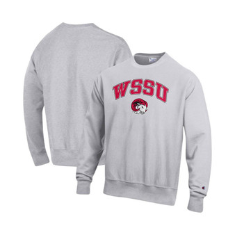 Men's Heathered Gray Winston-Salem State Rams Arch Over Logo Reverse Weave Pullover Sweatshirt