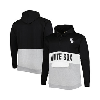 Men's Black and White Chicago White Sox Big and Tall Fleece Half-Zip Hoodie
