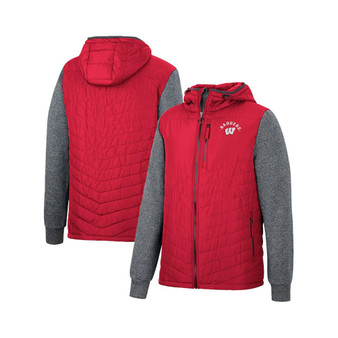 Men's Red Wisconsin Badgers Course Herringbone Full-Zip Hoodie