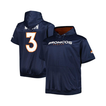 Men's Russell Wilson Navy Denver Broncos Big and Tall Short Sleeve Pullover Hoodie
