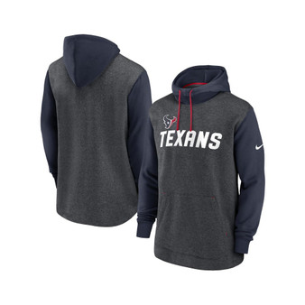 Men's Heathered Charcoal, Navy Houston Texans Surrey Legacy Pullover Hoodie