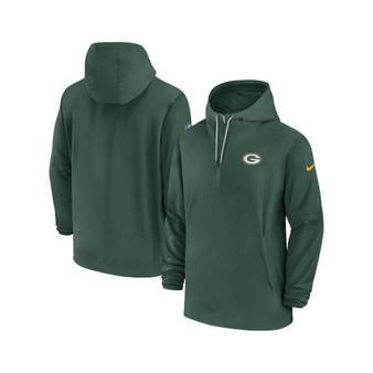 Men's Green Green Bay Packers Sideline Quarter-Zip Hoodie