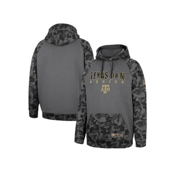 Men's Charcoal Texas A&M Aggies OHT Military-Inspired Appreciation Camo Stack Raglan Pullover Hoodie