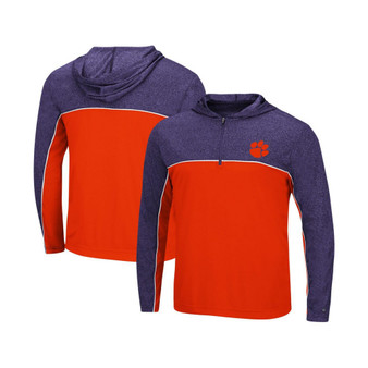 Men's Orange, Heathered Purple Clemson Tigers Flick Quarter-Zip Hoodie Windshirt